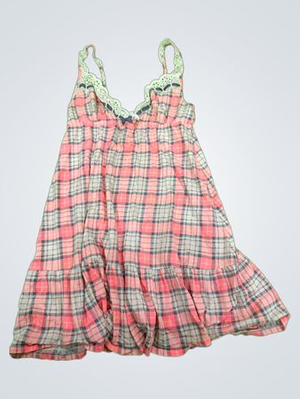 Victoria's Secret Plaid Lace-Trim Slip Dress