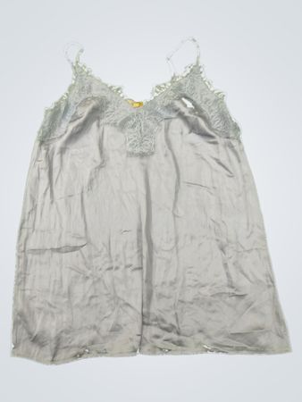 Gray Lace-Trimmed Camisole