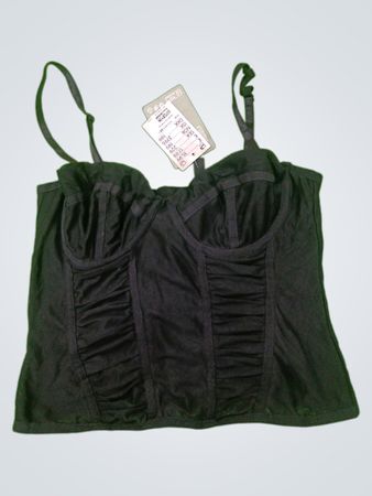 Black Ruched Cami Top