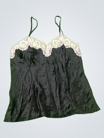 Black Camisole with White Lace Trim