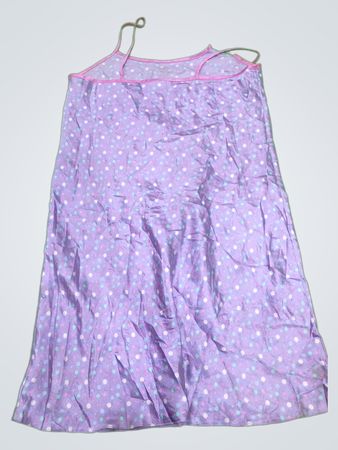 Purple Polka Dot Satin Slip Dress