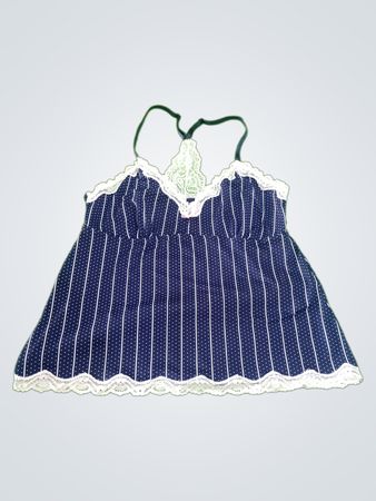 Lauren by Ralph Lauren Navy Striped Lace Cami Top