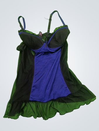 Belle Lei Black and Navy Lace Babydoll
