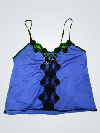 Blue Lace Trim Camisole
