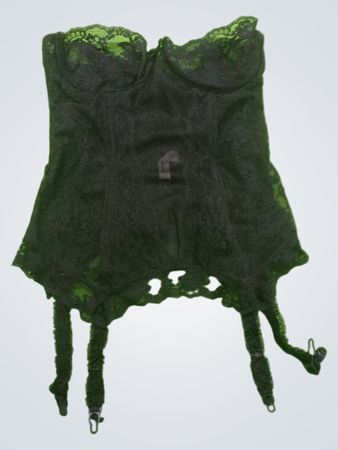 Black Lace Corset Bustier with Garter Straps