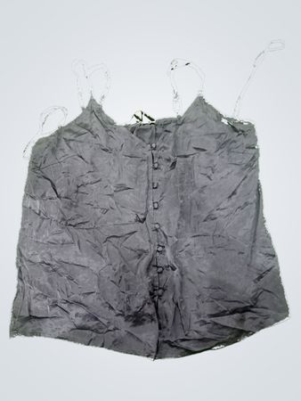 Secret Possession Gray Button-Up Cami Top L