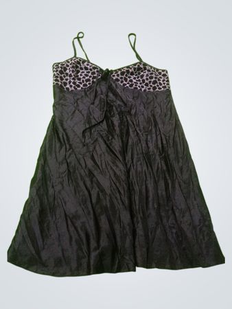 Black Dress with Animal Print Accent