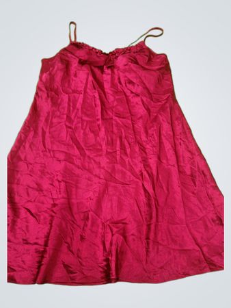 George Red Satin Slip Dress