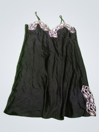 Bhs Black Lace Trim Slip Dress