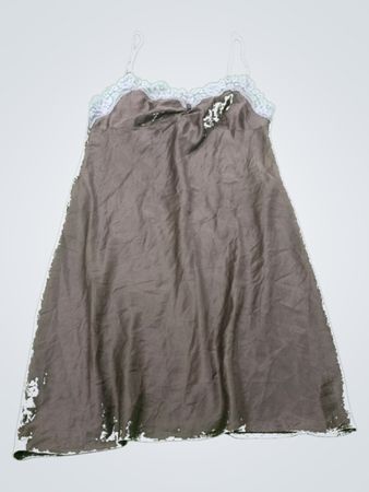 Brown Lace-Trimmed Chemise