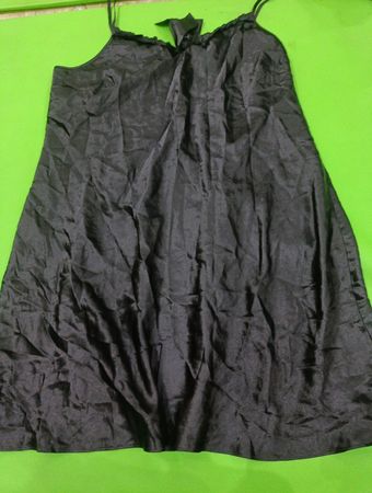 George Black Satin Midi Slip Dress