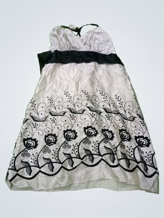 White and Black Floral Dress