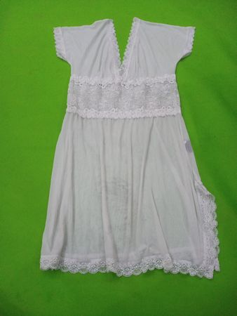 White Lace Trim Dress