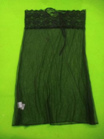 Green Sheer Skirt with Lace Waistband