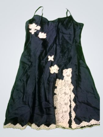 Black Lace Trim Nightgown