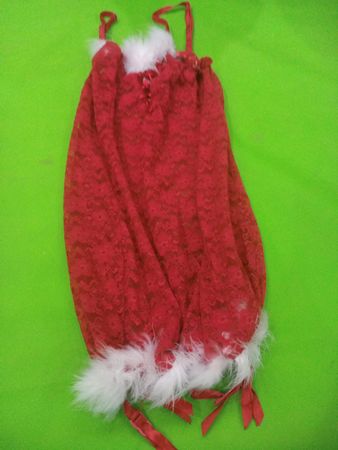 Unbranded Red Lace Fur Trim Santa Dress