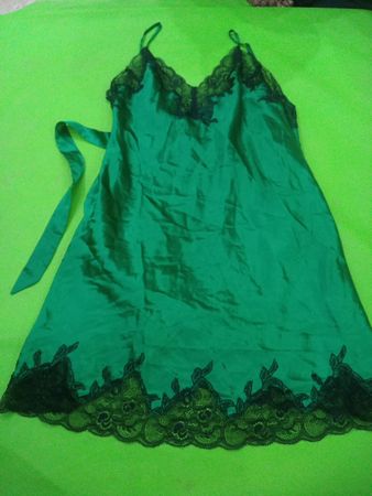 Green Lace Trim Chemise