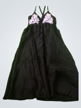 Black Dress with White Floral Details