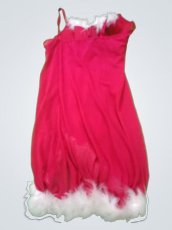 Pink Santa Dress with White Fur Trim