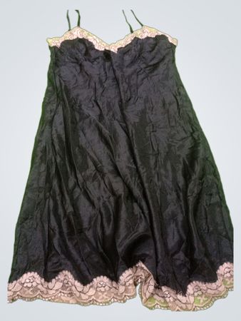 Black Lace Trim Slip Dress