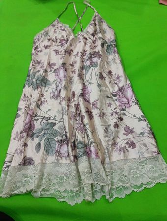 Floral Nightgown with Lace Trim