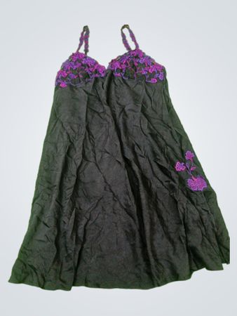Black Nightgown with Purple Lace