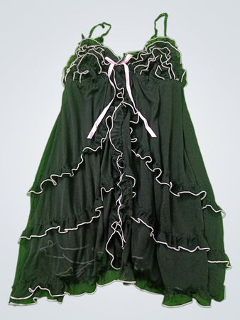 Black Chemise with Ruffled Trim