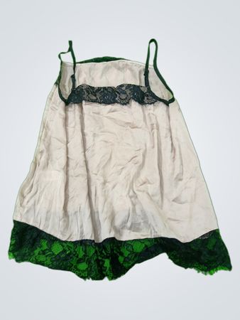 White Camisole with Black Lace Trim