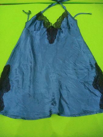 La Senza Blue Satin Halter Cami Top