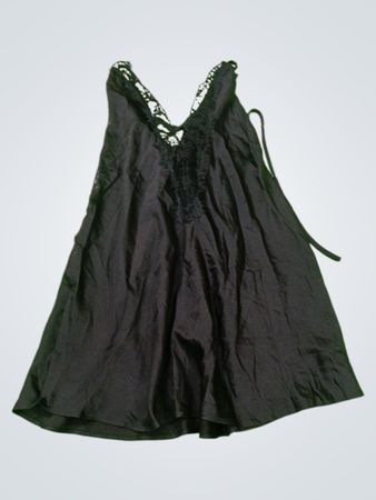 Black Lace-Trimmed Chemise