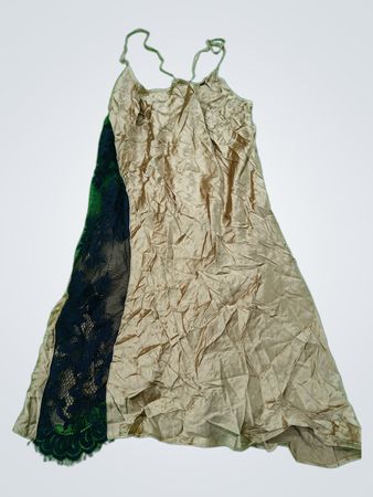 Marjolaine Tan Dress with Blue Accent