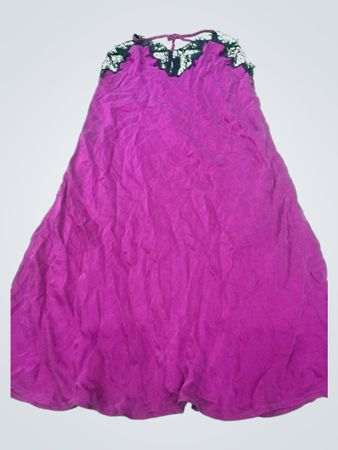 HIGLEAVES Magenta Lace Slip Dress