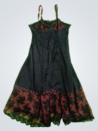 Black and Red Lace Trim Chemise