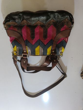 Fossil Patchwork Leather Shoulder Bag