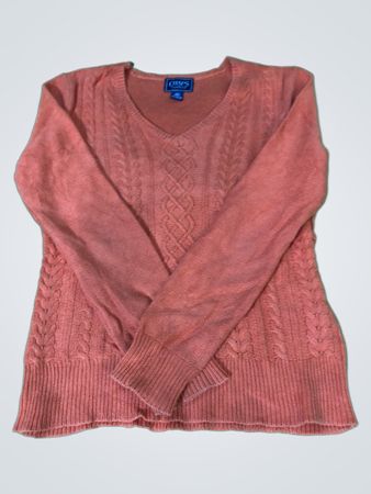 Chaps Classics V-Neck Cable Knit Sweater