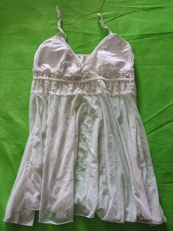 White Lace Trim Chemise