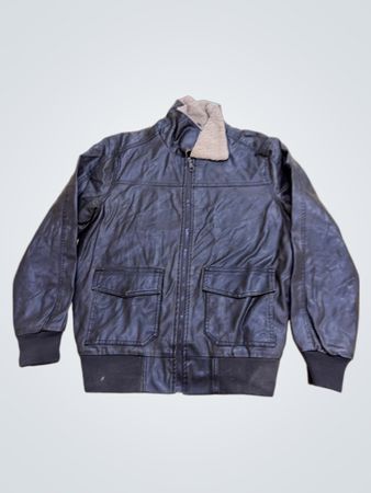 Faded Glory Faux Leather Bomber Jacket