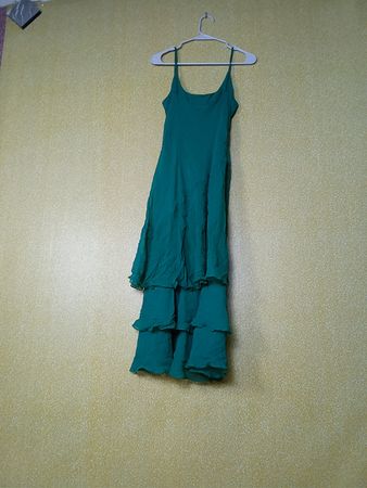 ROOGIE BEE Green Beaded Ruffle Dress
