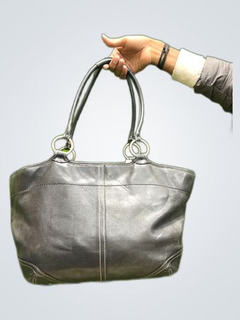 Coach Black Leather Tote Bag