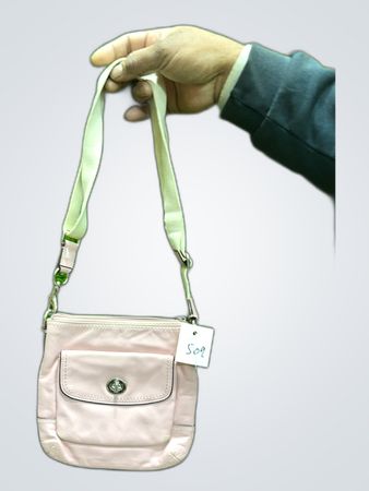 Pink Leather Shoulder Bag