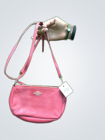 Coach Pink Leather Shoulder Bag