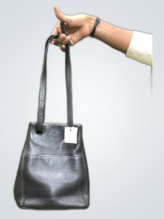 Black Leather Tote Bag