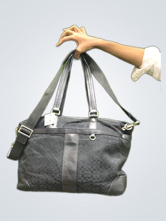 Coach Black Monogram Tote Bag