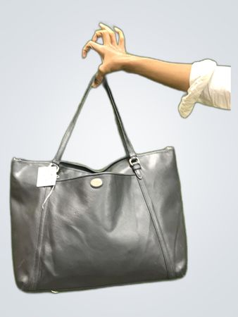 Black Leather Tote Bag