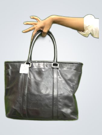 Coach Black Leather Tote Bag