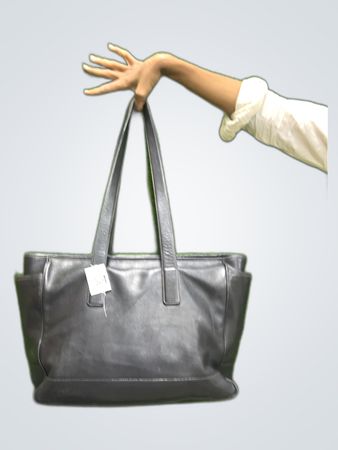 Coach Schwarze Leder Tote Tasche