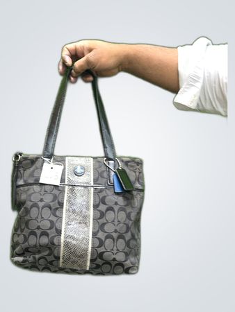 Coach Black Signature Tote Bag