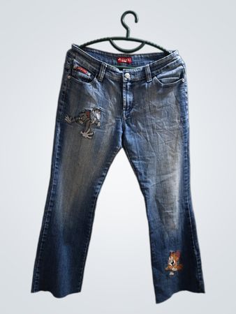 Jack Way Jeanplay Denim Jeans with Cartoon Appliques