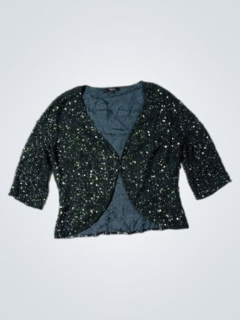 Sequin Embellished Cropped Cardigan