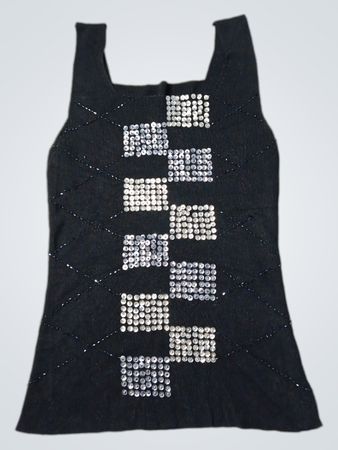 Black Tank Top with Sequins